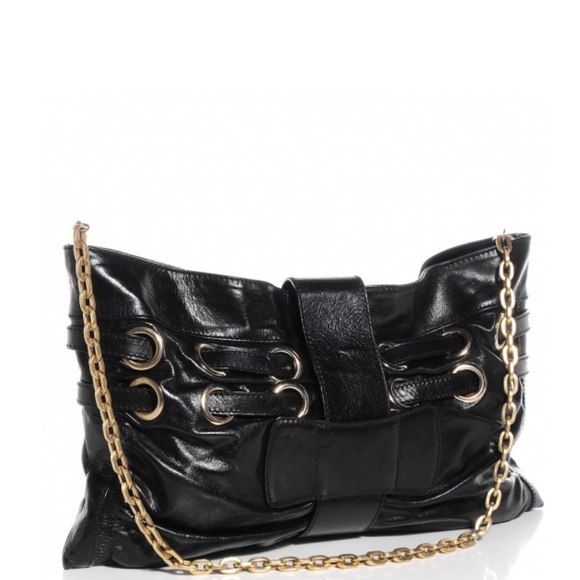 JIMMY CHOO Leather Rio Oversized Clutch Black - Picture 7 of 10
